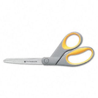 Fiskars Durasharp Titanium 400 Series Scissors, Bent, 8in, 3 1/4in Cut