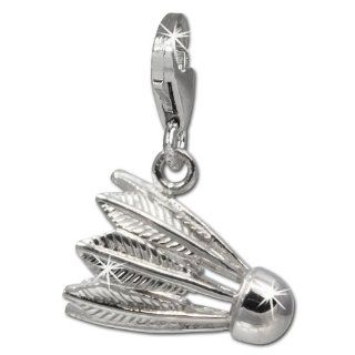 SilberDream Charm badminton, 925 Sterling Silver Charms Pendant with Lobster Clasp for Charms Bracelet, Necklace or Earring FC720I: SilberDream: Jewelry
