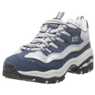 Skechers Women's Headway E2 Sneaker, Navy/Silver, 6 M: Fashion Sneakers: Shoes