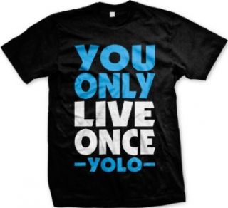 YOLO Mens T shirt, Hot Trendy Lyrics Oversized You Only Live Once Men's Tshirt: Clothing