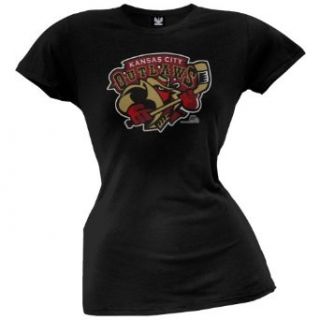 Kansas City Outlaws   Womens Juniors Babydoll T Shirt Large Black: Clothing