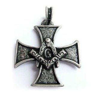 Silver Nordic Knights Templar Free Masons Cross Pendant 925 St Sterling Silver Plated Germanic symbol 35 x 35 mm 925 Altsiber finish two sided design Freemasonry Royal Art Of Brotherhood And Humanity Enlightenment: Everything Else