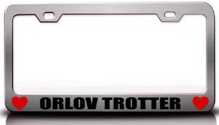 ORLOV TROTTER High Quality Steel Metal License Plate Frame Tag Holder Chrome: Automotive