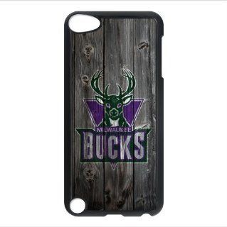Stylish Wood Look NBA Milwaukee Bucks Logo Apple iPod Touch 5 iTouch 5th Waterproof Back Cases Covers: Cell Phones & Accessories