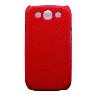 Samsung Galaxy S 3 III / S3 / i9300 i 9300 / i747 i 747 Red Carbon Fiber Design Fabric Back Snap On Hard Protective Cover Case Cell Phone: Cell Phones & Accessories