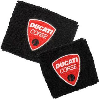 Ducati Corse Black Brake and Clutch Reservoir Sock Cover Set Fits 748, 749, 848, 848 Evo, 916, 996, 998, 999, 1098, 1198, ST2, ST3, ST4, Streetfighter, Hypermotard, Multistrada, Monster 1100 Automotive