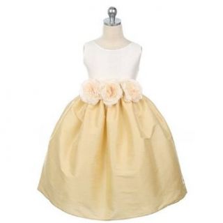 Sweet Kids Girls Ivory Gold Flower Girl Dress 3 6M: Sweet Kids: Clothing
