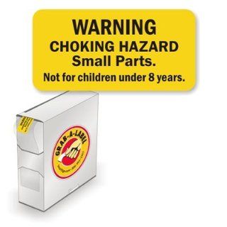 Warning Choking Hazard Small Parts. Not For Children Under 8 Years Old (750 Labels), Semi Gloss Paper Grab a Label Dispenser Box, 750 Labels / Box, 1" x 0.5" : Shipping Labels : Office Products