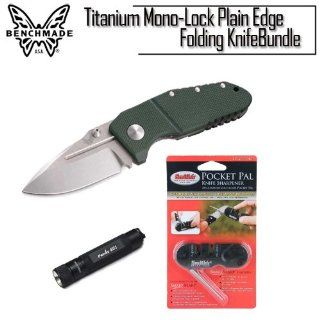 Benchmade Knife 755 MPR Sibert Titanium Mono Lock Plain Edge Folding Knife With PP1 Pocket Pal Sharpener and Fenix E01 LED Flashlight Bundle : Hunting Folding Knives : Sports & Outdoors