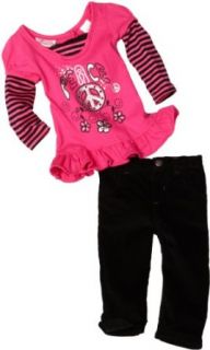 Young Hearts Baby Girls Infant Peace Pant Set: Infant And Toddler Pants Clothing Sets: Clothing