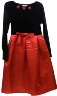 Rare Editions Black Velvet Red Sparkle Christmas Holiday Dress 12.5: Special Occasion Dresses: Clothing