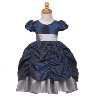 Lito Navy Silver Princess Christmas Flower Girl Dress Baby Girls 6 12M: Lito: Clothing