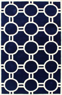 Safavieh CHT739B Chatham Collection Wool Handmade Area Rug, 3 Feet by 8 Feet, Blue and Ivory  