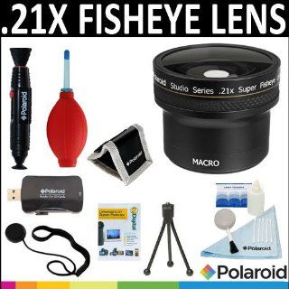 Polaroid Studio Series .21X HD Super Fisheye Lens + Cleaning & Accessory Kit For The Sony Alpha DSLR SLT A33, A35, A37, A55, A57, A65, A77, A99, A100, A200, A230, A290, A300, A330, A350, A380, A390, A450, A500, A560, A550, A700, A850, A900 & Minolt