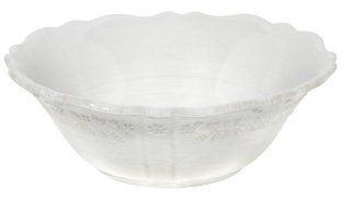 CorningWare Traditions 7 Inch Soup/Cereal Bowl, Embossed White: Kitchen & Dining