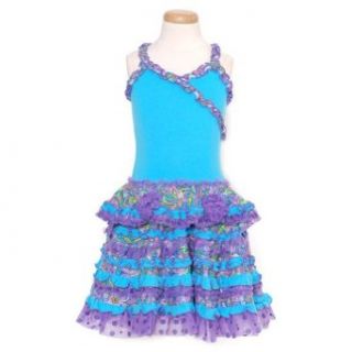GeGe Baby Toddler Little Girls Blue Purple Ruffle Dress 12M 10: GeGe: Clothing
