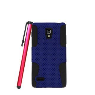 [ManiaGear] LG P769 Optimus L9 Blue/Black Duo Layer Hybrid Case + Screen Protector & Stylus Pen: Cell Phones & Accessories