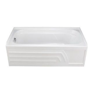 American Standard 2740.202.020 Colony Bath Tub with Integral Apron, Dual Molded In Armrests and Left Hand Outlet, White   Recessed Bathtubs  
