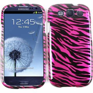 Cell Armor I747 SNAP TP1300 S Snap On Case for Samsung Galaxy SIII   Retail Packaging   Transparent Design, Hot Pink Zebra Print: Cell Phones & Accessories
