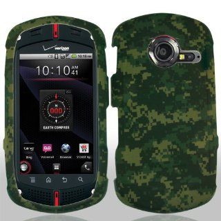 EM Casio G'zOne Commando C771 C 771 Green Digital Forest Camouflage Military Army Design Snap On Hard Protective Cover Case Cell Phone: Cell Phones & Accessories
