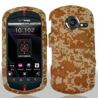 Casio G'zOne Commando C771 C 771 Brown Tan Digital Desert Camouflage Military Army Design Snap On Hard Protective Cover Case Cell Phone: Cell Phones & Accessories