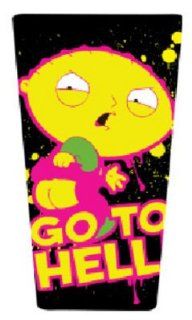 Family Guy Stewie Go to Hell Neon Drinking Pint Glass: Kitchen & Dining