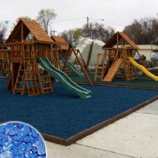 Playsafer Blue Playground Rubber Mulch 75 Cu. Ft.   2000 Lbs. Pallet : Rubber Mulch For Playground : Patio, Lawn & Garden