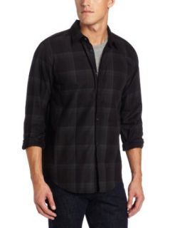 Calvin Klein Sportswear Men's Long Sleeve Tonal Plaid Woven Shirt, Black, X Large at  Mens Clothing store Button Down Shirts