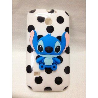 3D Blue Stitch & Lilo Polka Dot TPU Color Wave point Gel Silicone Rubber Skin Case Cover for Huawei T Mobile Prism U8651/C8650 Huawei M865 C8650 Ascend II 2 white: Cell Phones & Accessories