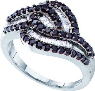 0.95ctw Black Diamond Fashion Band 14K White Gold: Jewelry