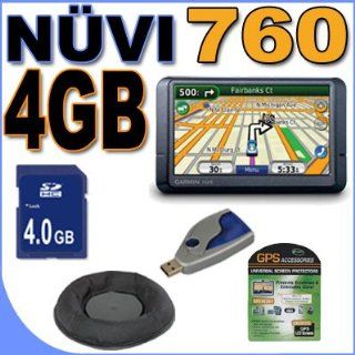 Garmin Nuvi 760 Portable GPS Vehicle Navigation System w/ 4.3" LCD Widescreen (0100065710) BeanBag 4GB SD BigVALUEInc Accessory Saver Bundle + MORE GPS & Navigation