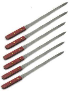 NEW, 25 Inch Long, Large Stainless Steel Brazilian Style BBQ Barbecue Skewers, Shish Kebab Kabob Skewers, 1 Inch Wide Blade, Set of 6 Kitchen & Dining