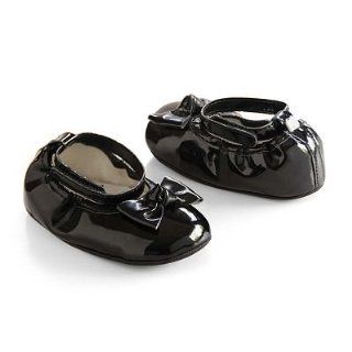 Carter's Infant Black Bow Mary Jane Crib Shoes, Newborn: Baby