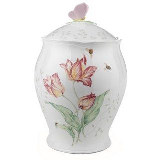 Lenox Butterfly Meadow Bone Porcelain Large Canister: Kitchen & Dining