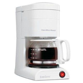 New Hamilton Beach 5 Cup Coffeemaker White Removable Swing Away Filter Basket Dishwasher Safe Carafe: Office Products