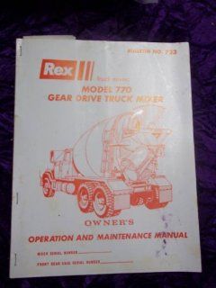 Rex Model 770 Mixer OEM OEM Owners's Manual: Rex Model: Books