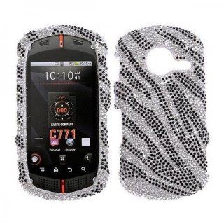 Zebra Black BLING COVER CASE SKIN 4 Casio G'zOne Commando C771: Cell Phones & Accessories