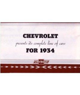 1934 Chevrolet Sales Brochure Literature Advertisement Options Colors Specs Automotive
