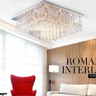 Stainless steel Square Top Crystal Glass Sticks Hanging Ceiling Light Luxury Parlor Crystal Dining Room Ceiling Lamp Living Room Lounge Ceiling Lights   Ceiling Pendant Fixtures
