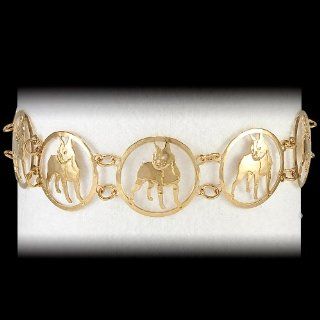 Haute Dauge Boston Terrier Gold Plated Bracelet (N030BRACE): Jewelry