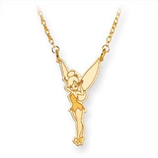 Disney's Tinker Bell Standing Silhouette Necklace in 14 Karat Gold: Jewelry