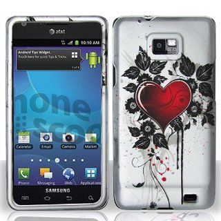 White Red Heart Hard Cover Case for Samsung Galaxy S2 S II AT&T i777 SGH i777 Attain i9100 Cell Phones & Accessories