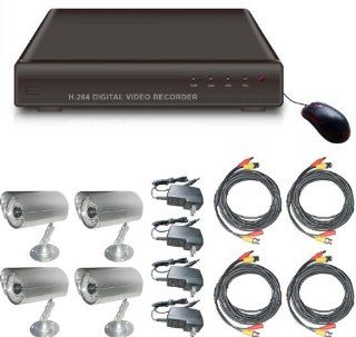 4 Channel Digital Video Recorder with Smartphone Viewing with Harddrive and with 4 Indoor/outdoor Night Vision High Quality High Resulation 4 of 60 Foot Cable Cameras Certified DVR KIT4 90   Digital Video Recorder Package : Surveillance Dvr Kits : Camera &