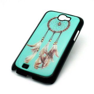 BLACK Snap On Case SAMSUNG GALAXY NOTE 2 II GT N7100 Plastic Cover   TURQUOISE DREAMCATCHER feather love tribal aztec mayan pattern dream catcher native indian: Cell Phones & Accessories
