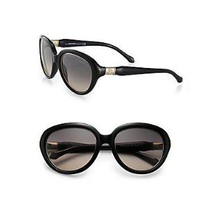 Roberto Cavalli Women's RC781S5601B Round Sunglasses,Shiny Black,56 mm: Clothing