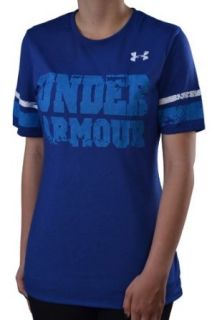 Under Armour Women's UA HeatGear Running Shirt   Blue Medium  Athletic Shirts  Clothing