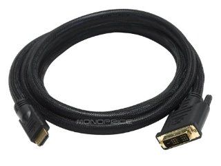 Monoprice 6 Feet 24AWG CL2 High Speed HDMI to DVI Adapter Cable with Net Jacket, Black (102218): Computers & Accessories