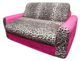 Fun Furnishings Pink Leopard Sofa Sleeper   Specialty Chairs