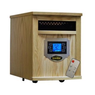 SUNHEAT SH 1500LCD Infrared Heater with LCD Display and Remote  Natural Oak   Portable Infrared Heaters