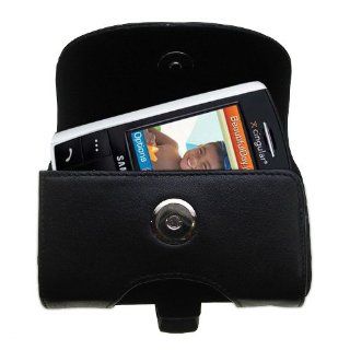 Designer Gomadic Black Leather Samsung SGH D807 Belt Carrying Case   Includes Optional Belt Loop and Removable Clip: Cell Phones & Accessories